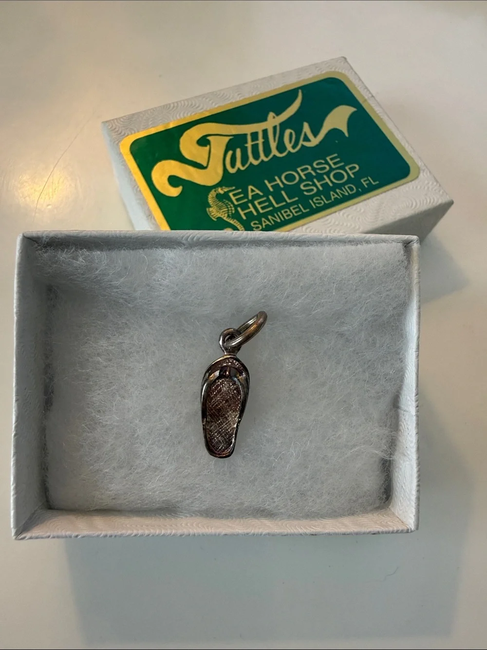Vintage Sterling Silver Flip Flop Sandal Charm - Tuttle's Sanibel Island